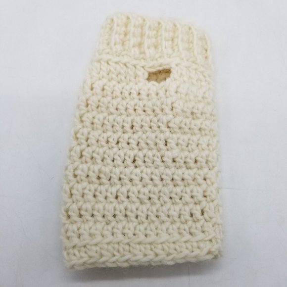 2 Pairs of Handmade Crochet Wrist Warmers, Grey and Ivory Winter Accessory - Picture 11 of 16